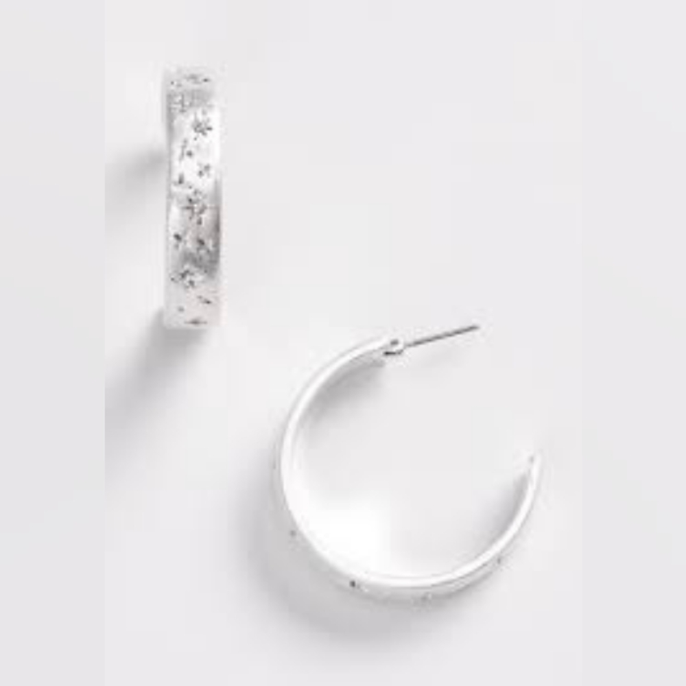 Maurices Silver Tone Celestial Hoop Earrings
